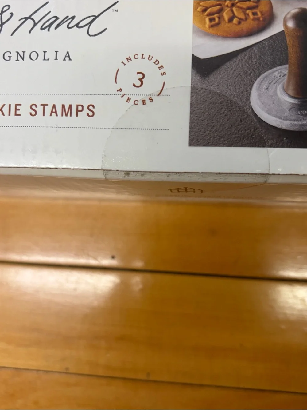New Hearth & Hand Magnolia Metal & Wood Holiday Cookie Press Stamp Set of 3